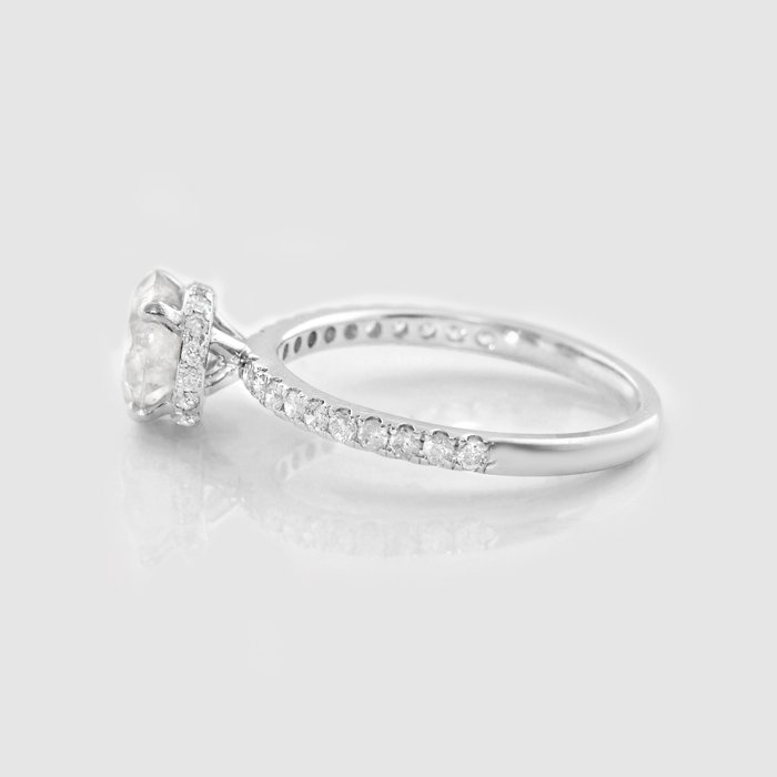 Ingen mindstepris - Ring - 18 kraat Hvidguld, 1,34 ct E VS1 -  1.72ct. tw. Diamant (Natur) - Diamant - G.C.I