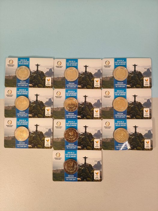 Belgien. 2 Euro 2016 "Olimpiadi Rio" (10 coincards) versione francese  (Ingen mindstepris)