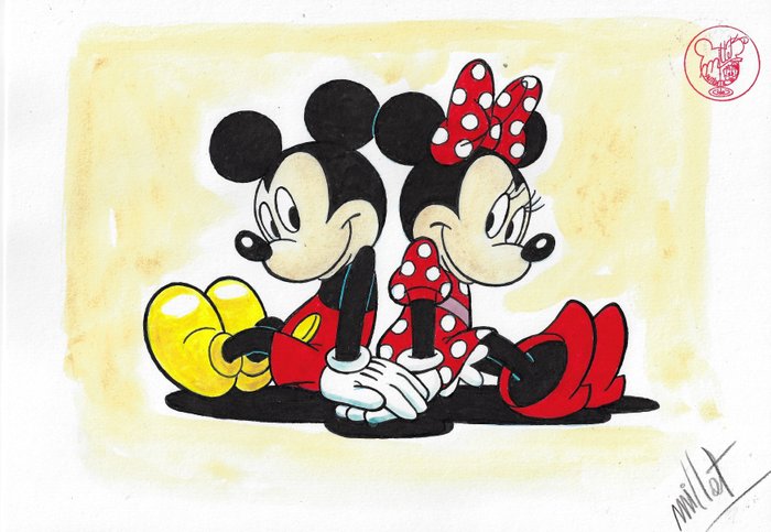 Millet - 1 Watercolour - Mickey Mouse - Vintage Style