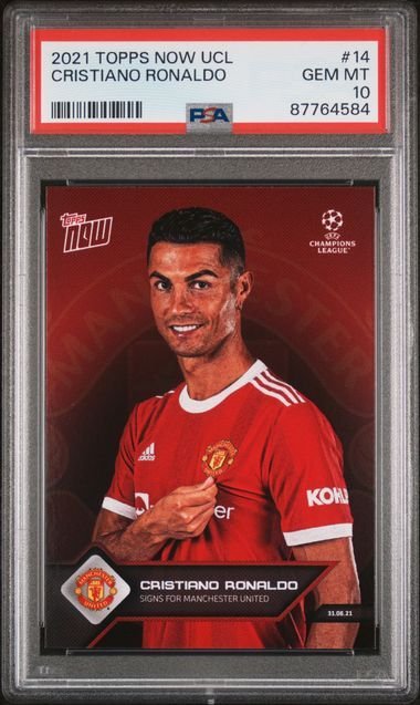 2021 Topps Now UCL Cristiano Ronaldo #014 PSA 10 Graded card