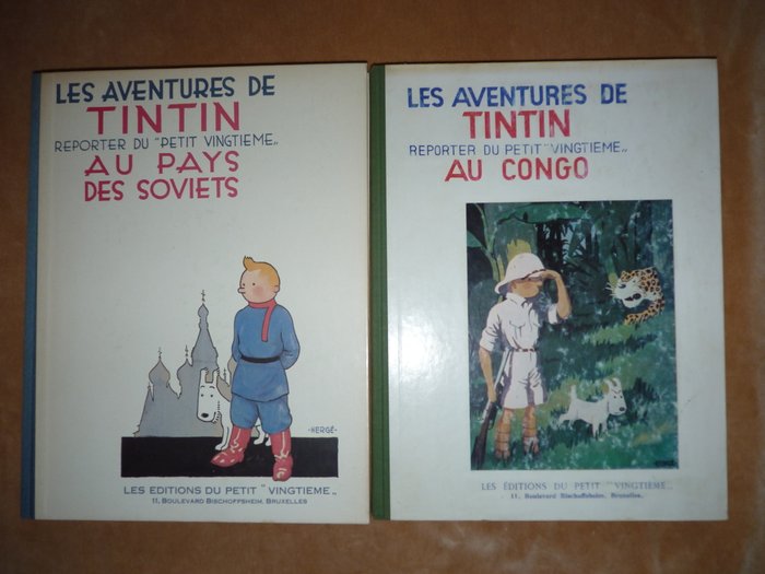 Tintin T1 à T4 - NB - 4 Faksimile album - Første udgave - 1981/1984