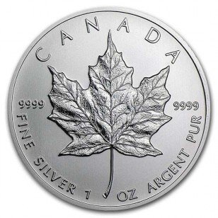 Canada. 100 x 1 oz $5 CAD Silver Maple Leaf Coin BU (Random Years) In Tubes