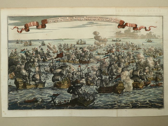 Holland - Sjælland; L. van de Bosch - Afbeeldinge van de twee bloedige Zeeslagen, gehouden op den 7 en 14 iuny 1673 - 1681-1700