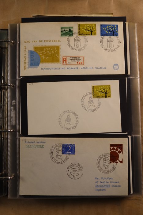 Holland 1962/1998 - Samling af omslag, breve, postforsendelser (værdi) i 6 PSIII albums