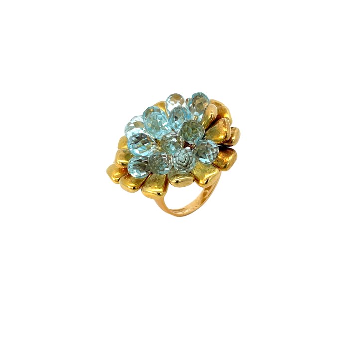 Ring - 19,2 kt. Gulguld -  8.40ct. tw. Topas - Unikt guldsmedearbejde