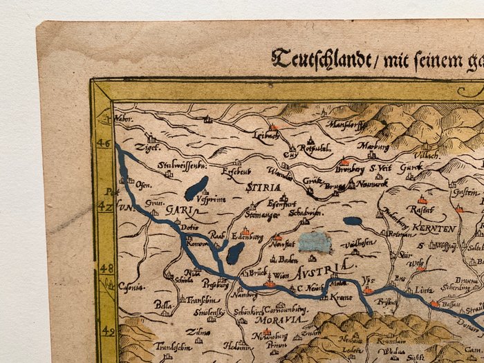 Tyskland - Tyskland; Sebastian Münster - Teutschlandt/ mit seinem gantzen Begriff und eyngeschlossnen Landtschafften. - 1561-1580