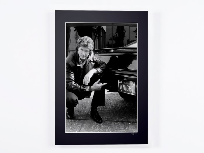 Knight Rider - Classic TV - David Hasselhoff as Michael Knight - Fine Art Photography - Luxury Wooden Framed 70X50 cm - Limited Edition Nr 03 of 30 - Serial ID 16841 - Original Certificate (COA), Hologram Logo Editor and QR Code - 100% New items.