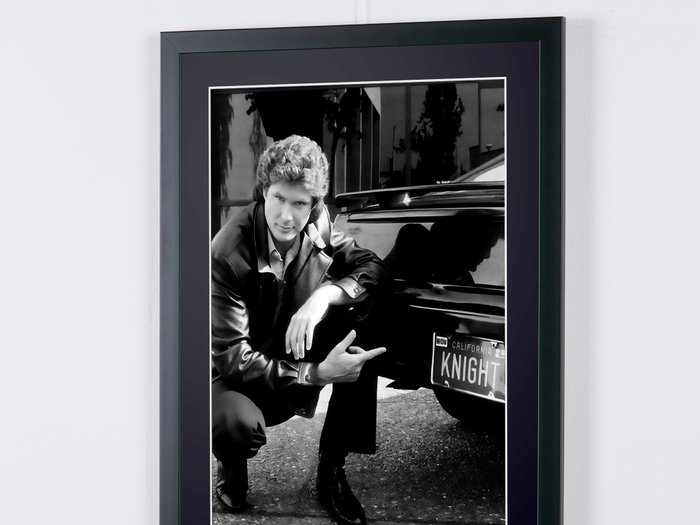 Knight Rider - Classic TV - David Hasselhoff as Michael Knight - Fine Art Photography - Luxury Wooden Framed 70X50 cm - Limited Edition Nr 03 of 30 - Serial ID 16841 - Original Certificate (COA), Hologram Logo Editor and QR Code - 100% New items.