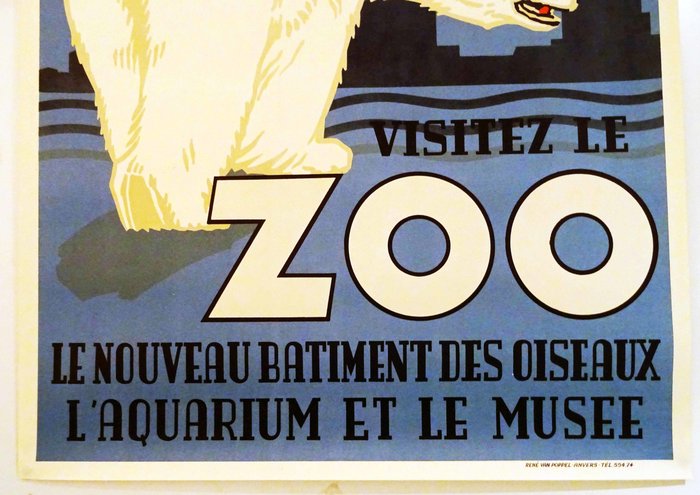 René Van Poppel - Anvers: Visitez le ZOO - BIG / LARGE Version - 1950‹erne