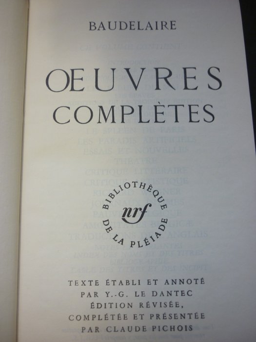 Baudelaire - Œuvres complètes -/ Correspondance - 1968-1973