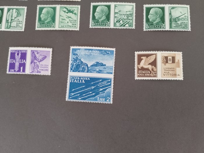 Italien Kongerige 1942 - Uudgivet krigspropaganda og med komplet sæt - Sassone n 12a-12b-12c e S1600