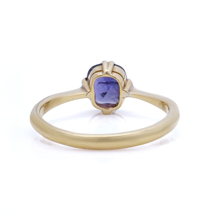 Ring 22 karat gult guld safir solitaire ring.