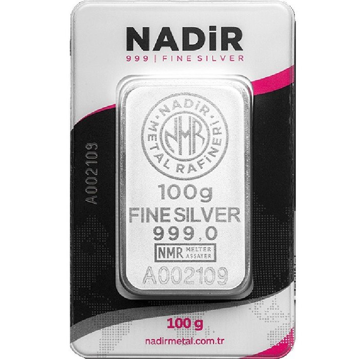 100 gram - Sølv - Nadir Metal Rafineri - Silberbarren  (Ingen mindstepris)