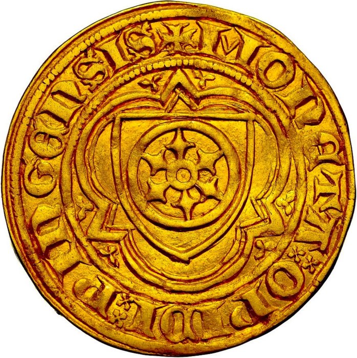 Tyskland John II of Nassau (1397-1419) 1 Goldgulden (ND) Mainz - Bingen - extremely rare