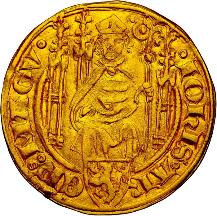 Tyskland John II of Nassau (1397-1419) 1 Goldgulden (ND) Mainz - Bingen - extremely rare