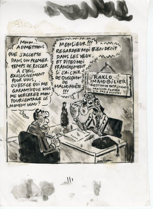 Vuillemin, Philippe - 1 Original drawing - L'agent Raklo