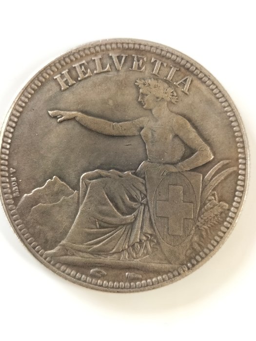 Schweiz. 5 Francs 1851.  (Ingen mindstepris)