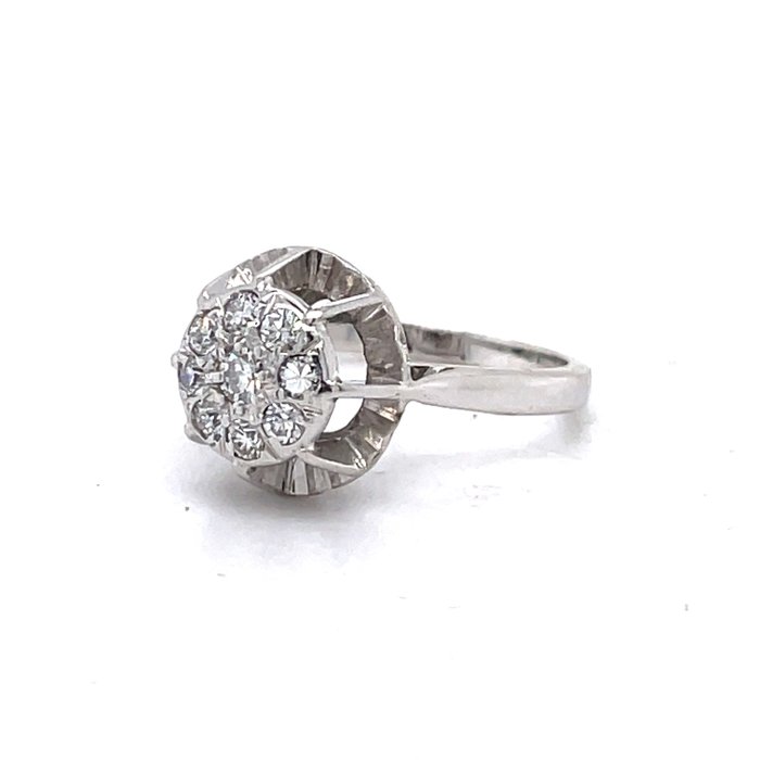 Ring - 18 kraat Hvidguld Diamant (Natur)