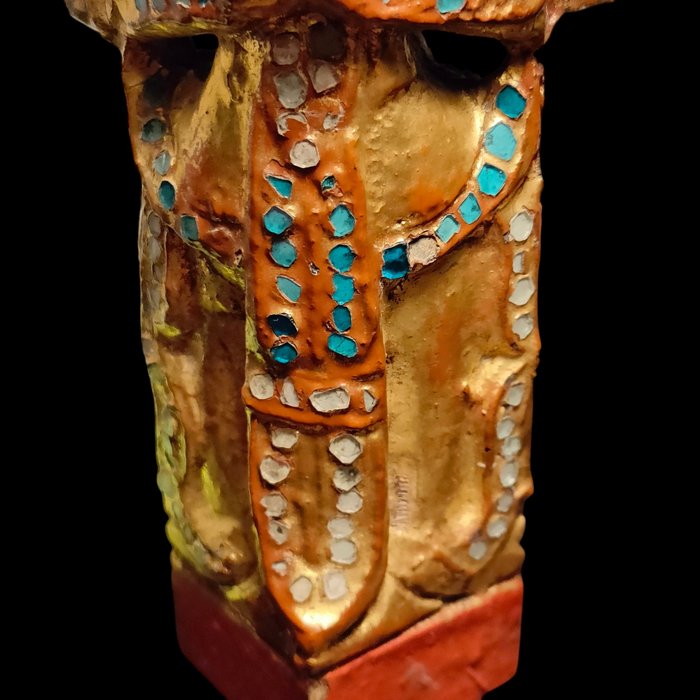 Burmesischer Engel mit Goldblatt belegt - buddhistische Figur - Skulptur - Thailand  (Ingen mindstepris)