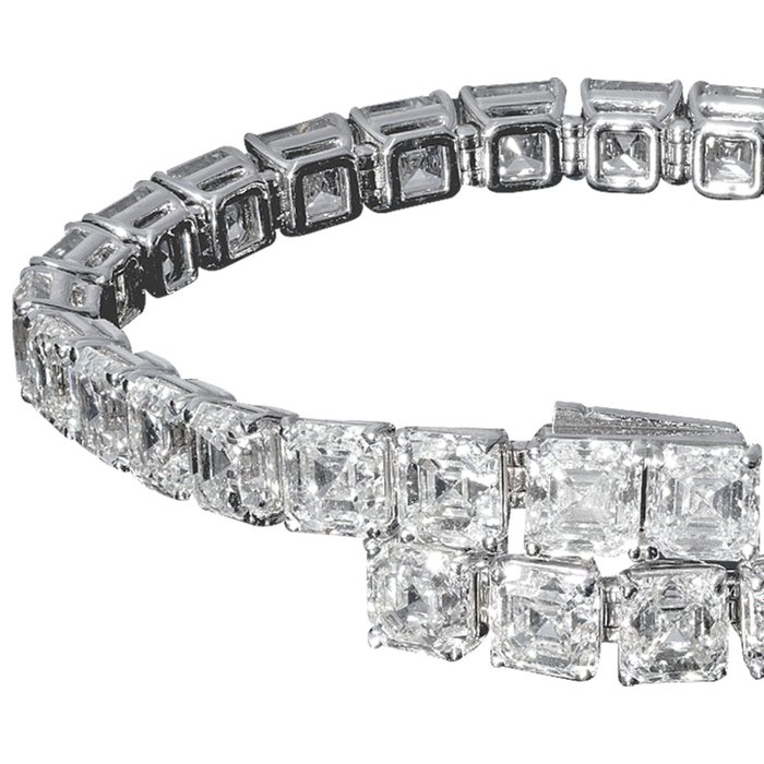 Tennisarmbånd - 18 kraat Hvidguld -  29.28ct. tw. Diamant (Natur)