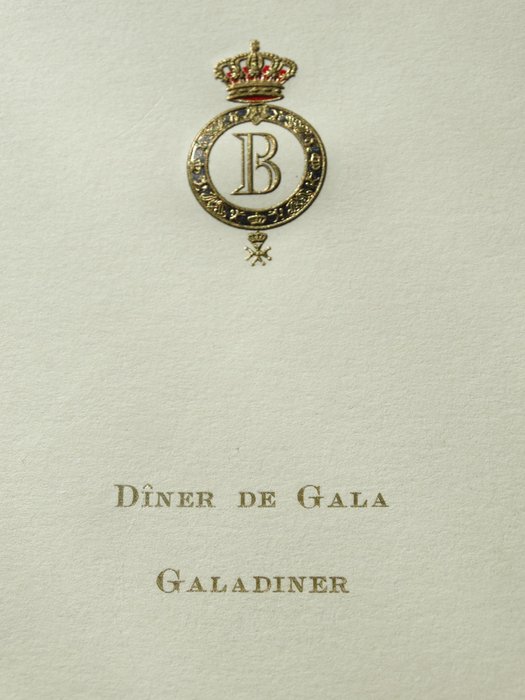 3 menu kaarten - Galadiners Koning Boudewijn van België en Koningin Fabiola. - 1967