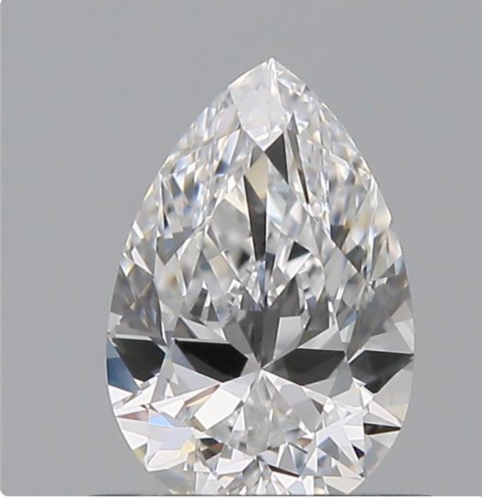 1 pcs Diamant  (Natur)  - 0.55 ct - Pære - D (farveløs) - VS1 - Gemological Institute of America (GIA)