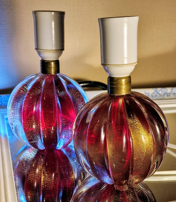 Archimede Seguso, Attr. - Bordlampe - Murano-glas