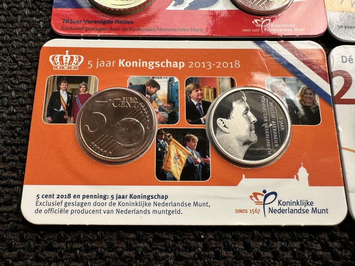 Holland. Diverse munten/penningen in coincard (10x)  (Ingen mindstepris)