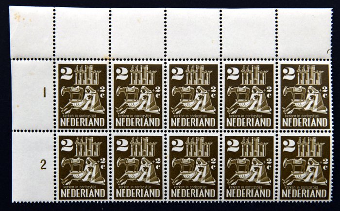 Holland 1950 - Krigstidskirker i ark - blokke af 10 - NVPH 556/560