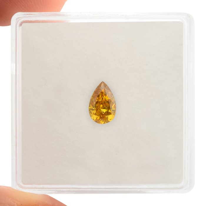 1 pcs Diamant  (Naturfarvet)  - 0.50 ct - Fancy deep Orange Gul - SI1 - Gemological Institute of America (GIA)