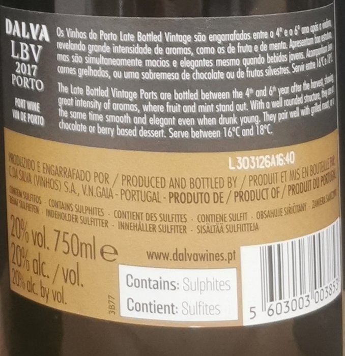 2017 Dalva - Late Bottled Vintage Port -  Porto  - 6 Flasker (0,75 L)