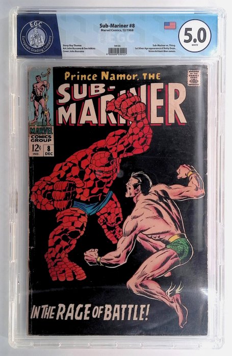 Sub-Mariner #8 - EGC graded 5.0 - 1 Graded comic - 1968