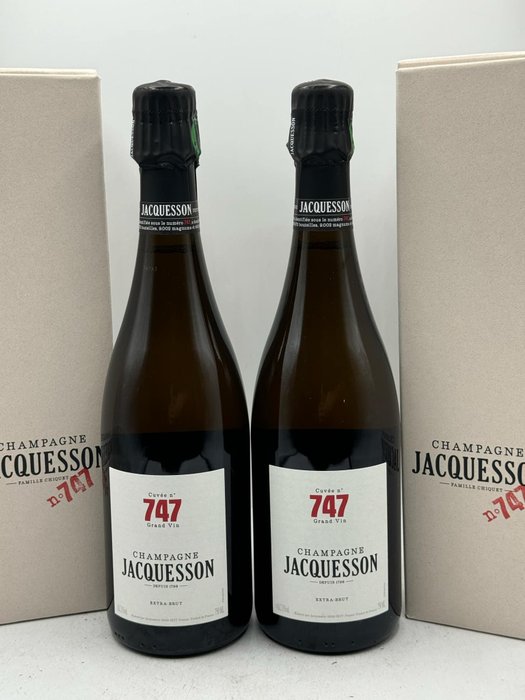 Jacquesson, Cuvée n°747 - Champagne Extra Brut - 2 Flasker (0,75 L)