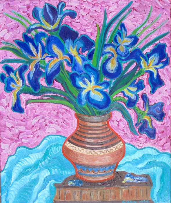 Kirsty Wain - Flower Vase - Irises 6