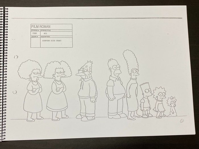 The Simpsons - 1 Hovedmodelpakke Act I Characters - Revideret 6/10/1997 (56 sider) - Pap Stor størrelse