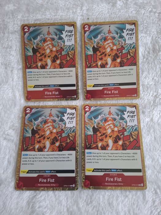 Bandai - 4 Card - One Piece - Fire Fist EVENT - Awakening Of The New Era