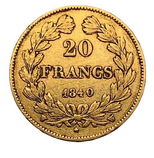 Frankrig Ludvig-Filip 1 (1830-1848) 20 Francs 1840 W-Lille