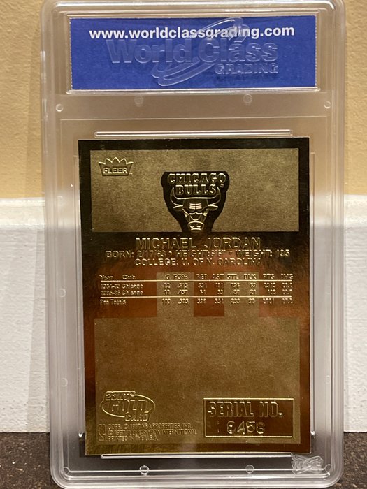 1996/97 Fleer 23KT Gold Michael Jordan 1986 Rookie Feel The Game '86 Signature Series WCG 10 Graded card