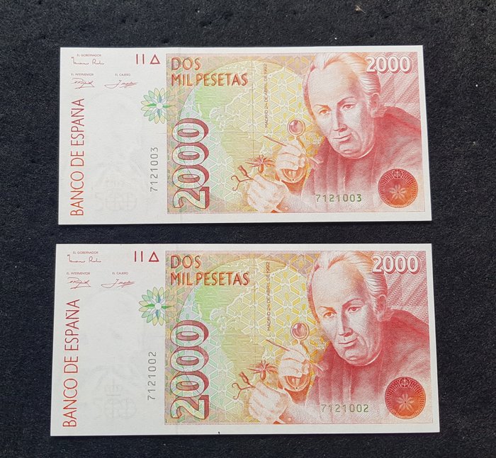 Spanien - 2 x 2000 pesetas 1992 - Pick 162  (Ingen mindstepris)