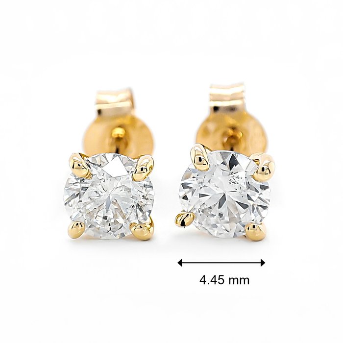 Øreringe - 14 karat Gulguld -  0.78ct. tw. Diamant (Natur)