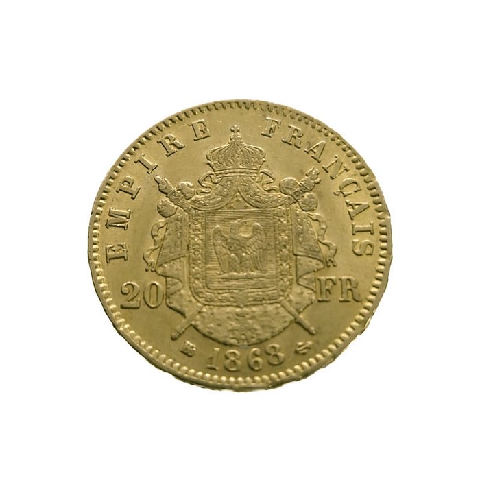 Frankrig. 20 Francs 1868-BB, Strasbourg