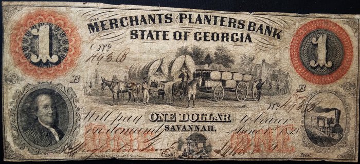 Förenta staterna Obsolete Currency - 1 Dollars 1859 - Merchants and Planters Bank - Georgia - GA315G2c  (Ingen mindstepris)