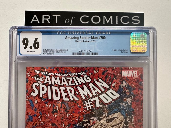 The Amazing Spider-Man #1 - "Death" Of Peter Parker - Last Issue - CGC 96 graded - Extremely High Grade!! - White Pages!! - 1 Graded comic - Første udgave - 2013