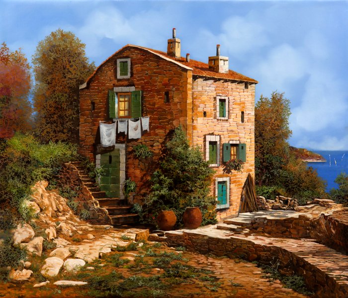 Guido Borelli - panni bianchi all'ombra