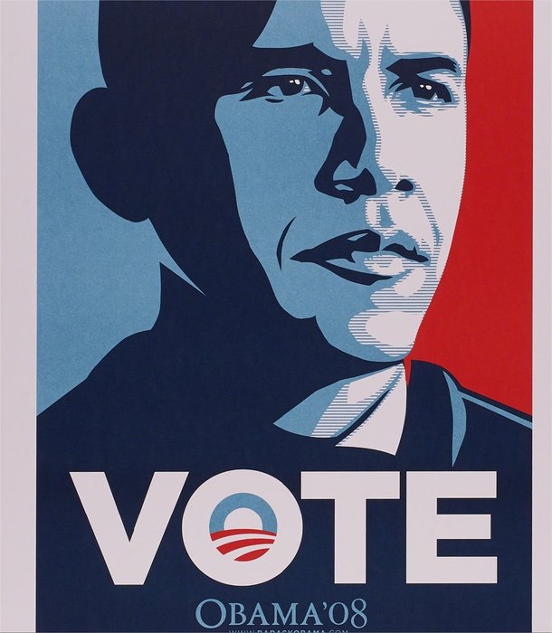 Shepard Fairey (OBEY) - Obama - VOTE - 2000'erne