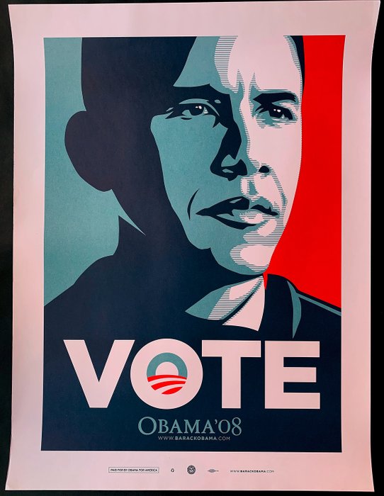 Shepard Fairey (OBEY) - Obama - VOTE - 2000'erne