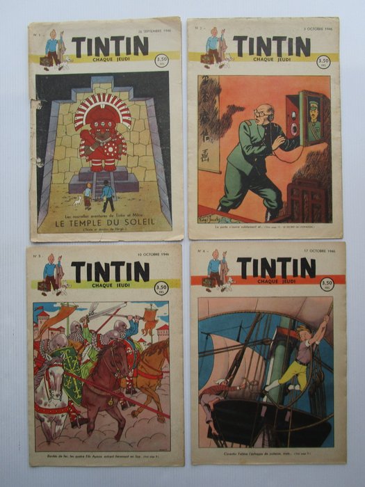 Tintin (magazine) - Première Année 1946 complète - 14 magasiner - Første udgave - 1946