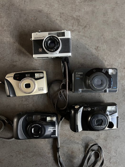 Canon, Fuji, Konica, Yashica, Pentax 5 camera Analogt kamera