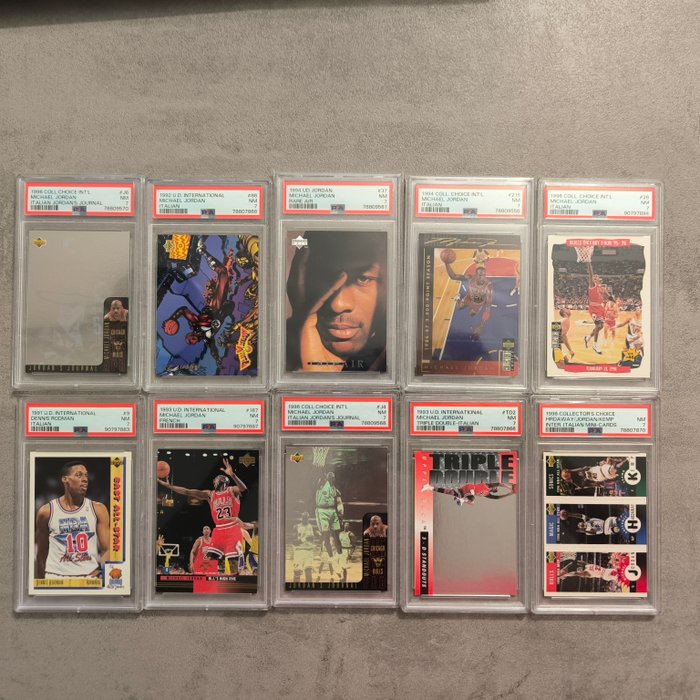 1991 to 1996 Upper Deck, Fleer Michael Jordan, Dennis Rodman PSA - 10 Graded card