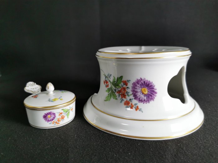 Meissen - Kaffe og te service - Blume 2 Scaldavivande con portacandela - Porcelæn